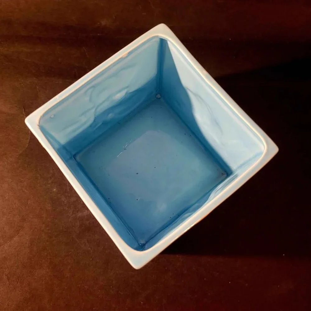 Vintage FTD 1987 Blue Ceramic Baby Nursery Planter